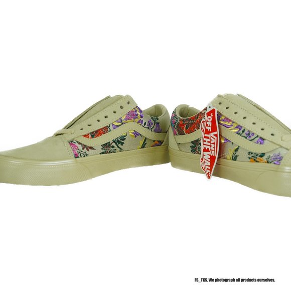 VANS OLD SKOOL FESTIVAL SATIN WOMEN'S LOW TOP SNEAKERS (GOLD) - Picture 3 of 5